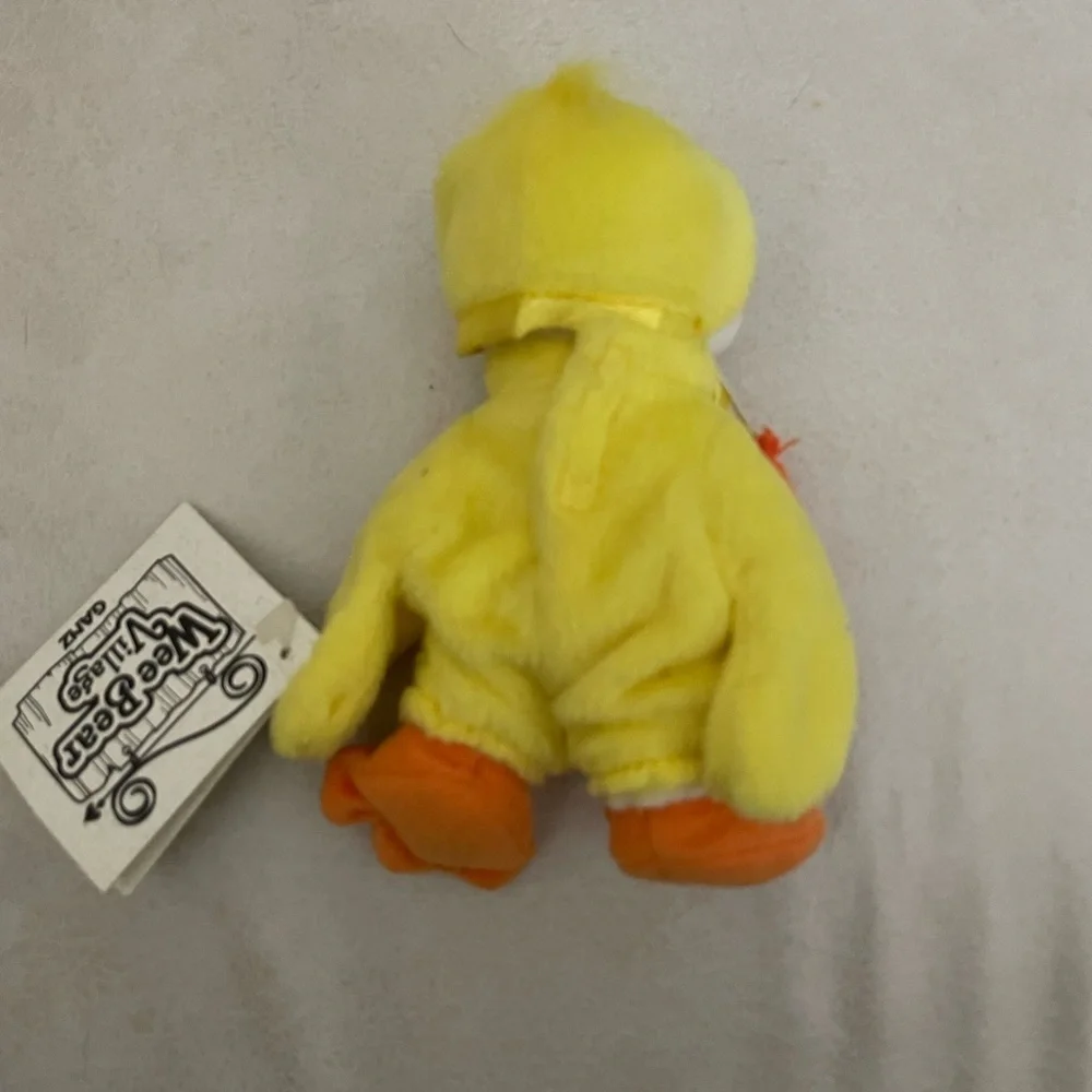 Vintage Ganz Easter Wee Bear Village Quacks In A Duck Costume 1996 Stuffed Plush - Picture 5 of 8